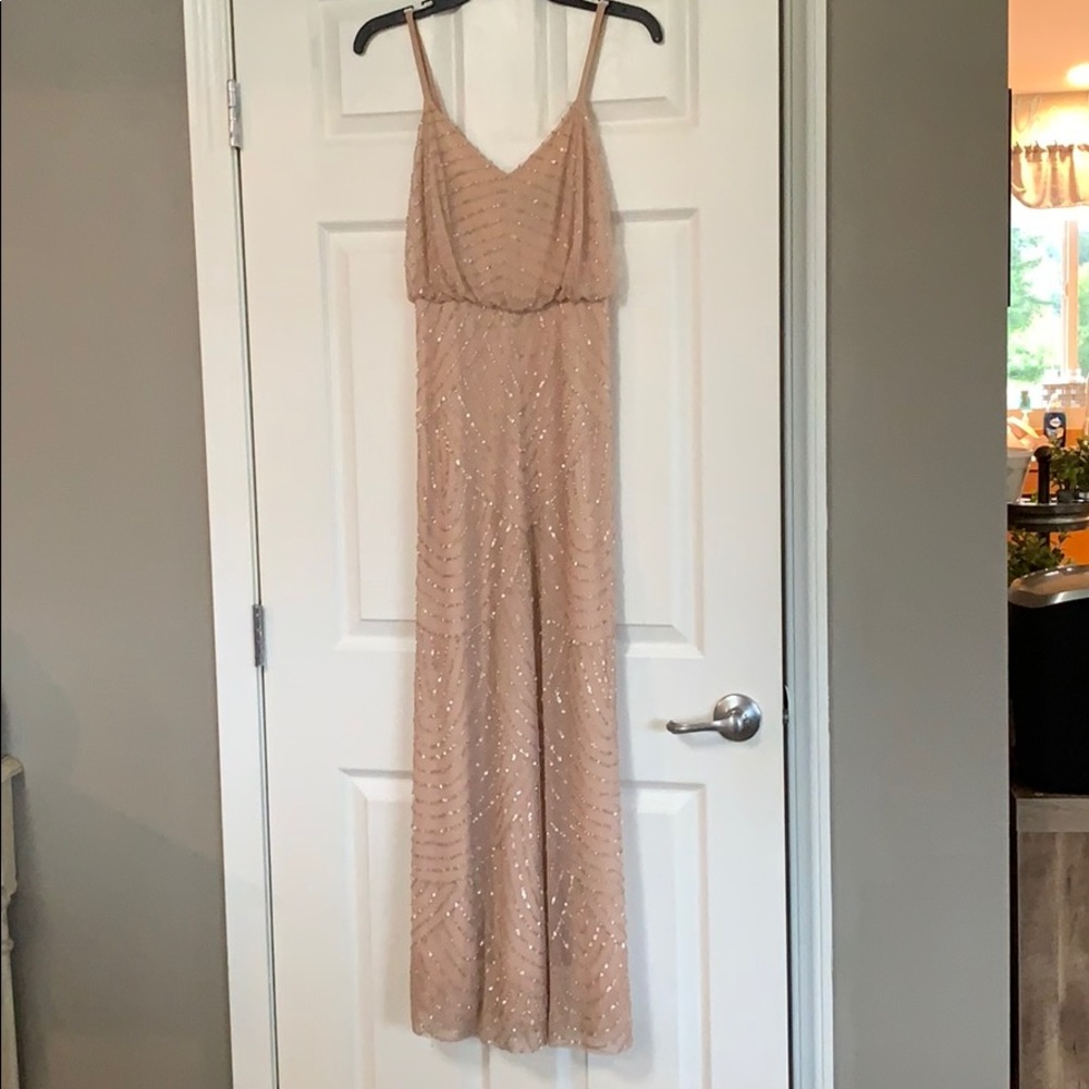 Adrianna Papell Art Deco Blouson Beaded Gown